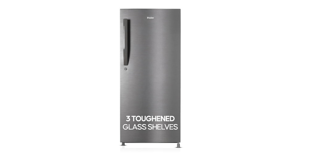 Haier 190 L, 4 Star, Direct-Cool Single-Door Refrigerator (HED-204DS-P, Dazzle Steel)